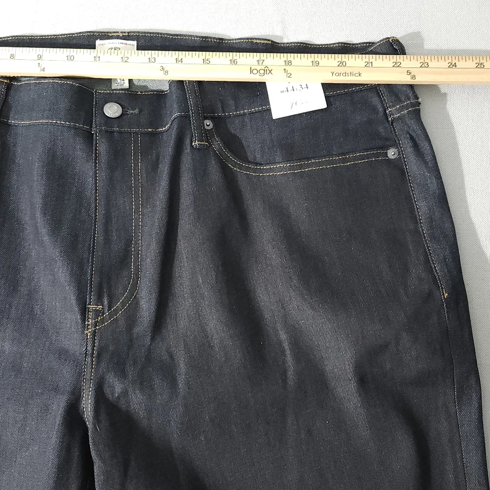 J.Crew 770 Straight Fit Jeans 44x34 Dark‎ Rinse Wash Denim Classic Mens Straight
